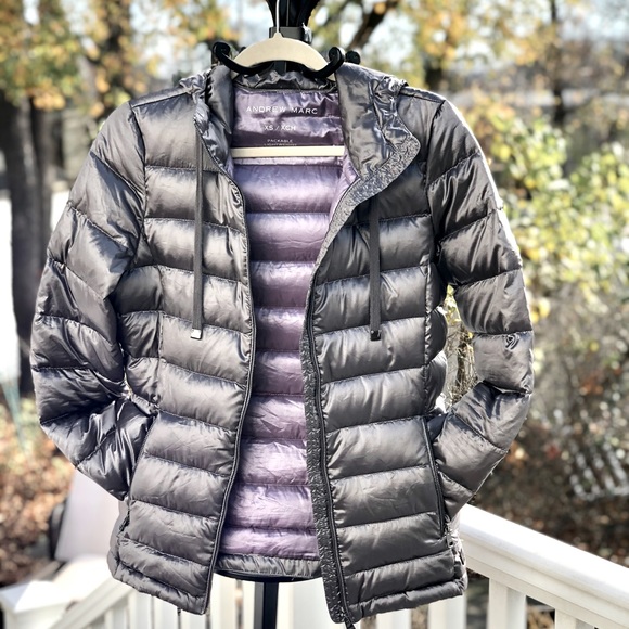 Andrew Marc Packable Puffer Coat - Picture 3 of 13